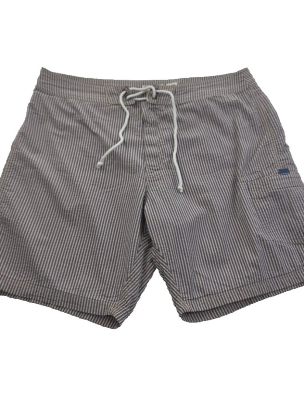 J.‎ Crew Seersucker Swim Lined Board Shorts 36 Striped Blue Drawstring 8" Inseam